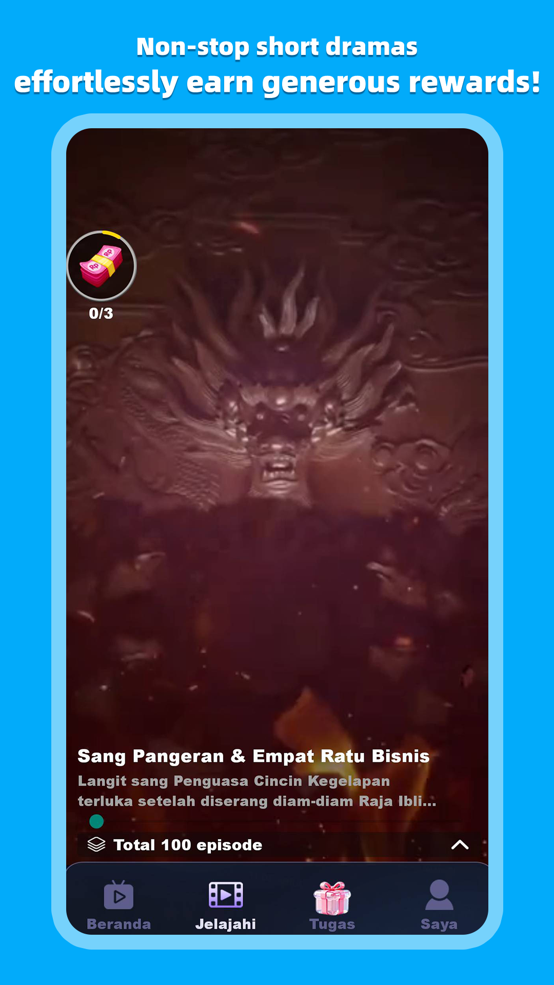 Vibe Flick watch tasks and rewards progress